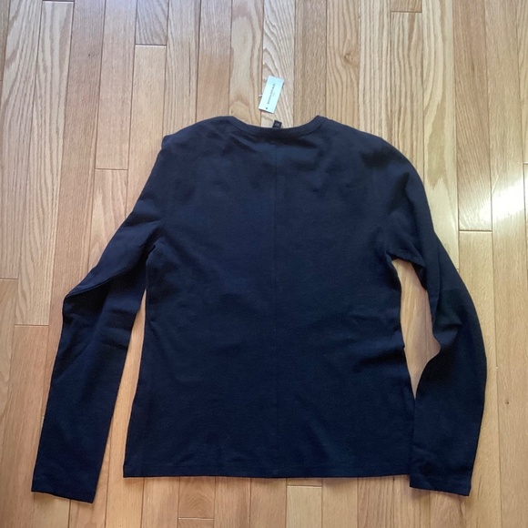 NWT Banana Republic Black Cotton Henley Size Medium - Picture 2 of 8